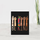Retro Be Kind Handgebarentaal ASL Puzzel Autisme Kaart (Voorkant)
