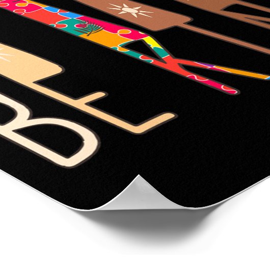 Retro Be Kind Handgebarentaal ASL Puzzel Autisme Poster (Hoek)