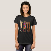 Retro Be Kind Handgebarentaal ASL Puzzel Autisme T-shirt (Voorkant volledig)