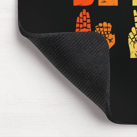 Retro Be Kind Handteken ASL Autisme Awareness Mann Muismat (Hoek)