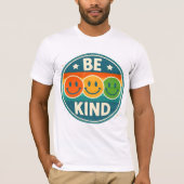 Retro Be Kind Smiley Gezicht T-shirt (Voorkant)