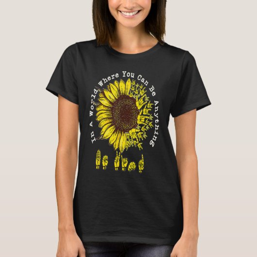 Retro Be Kind Sunflower Peace Hand Sign Mental Hea T-shirt (Voorkant)