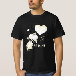 Retro Be Mine Ruimteraket Valentijnskunst T-shirt