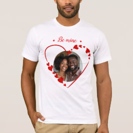 Retro Be Mine Script & Sketch Hart Foto T-shirt