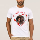 Retro Be Mine Script & Sketch Heart Photo  T-shirt (Voorkant)