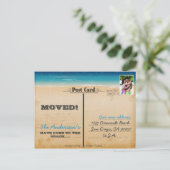  Retro Beach Adreswijziging Foto Aankondigingskaart (Staand voorkant)