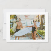 Retro Beach | Aloha Tropical Wedding Save The Date (Achterkant)