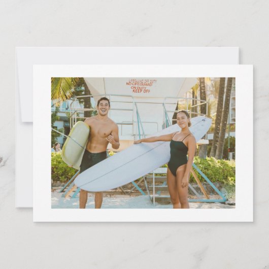 Retro Beach | Aloha Tropical Wedding Save The Date (Achterkant)