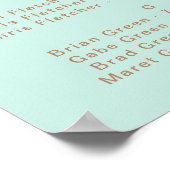 Retro Beach | Aqua Alfabetisch Poster (Hoek)