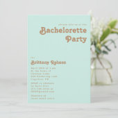 Retro Beach | Aqua Bachelorette Kaart (Staand voorkant)