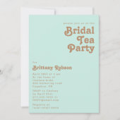Retro Beach | Aqua Bridal Tea Party Invitation Kaart (Voorkant)