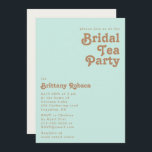 Retro Beach | Aqua Bridal Tea Party Invitation Kaart<br><div class="desc">Dit retro strand | ivoor bridal tea party-uitnodiging is perfect voor je eenvoudige , kleurrijke tropische boho zomerbrudale theefeestje. Het unieke bohemische middeleeuwse lettertype geeft dit ontwerp een klassiek, minimalistisch hippiebeeld. Stel dat je op zoek bent naar een design dat heldere, rustige oceaankleuren bevat voor je creatieve 70's strandbruiloft. In...</div>