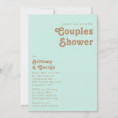 Retro Beach | Aqua Couples Shower Invitation Kaart (Voorkant)