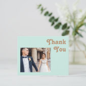 Retro Beach | Aqua Foto Weddenschap Hartelijk dank Briefkaart (Staand voorkant)