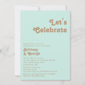 Retro Beach | Aqua Let's Celebrate Invitation Kaart (Voorkant)