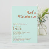 Retro Beach | Aqua Let's Celebrate Invitation Kaart (Staand voorkant)