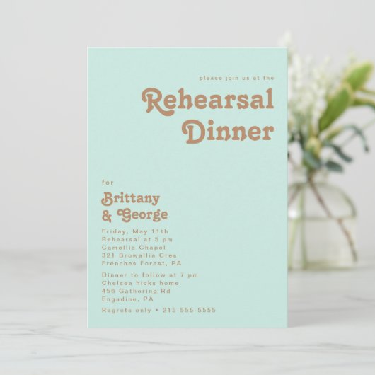 Retro Beach | Aqua-repetitie Inbeluitnodiging Kaart (Staand voorkant)