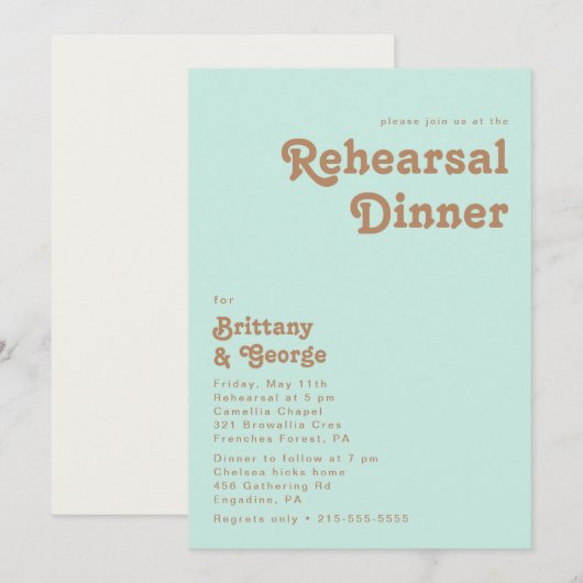 Retro Beach | Aqua-repetitie Inbeluitnodiging Kaart (Voorkant / Achterkant)