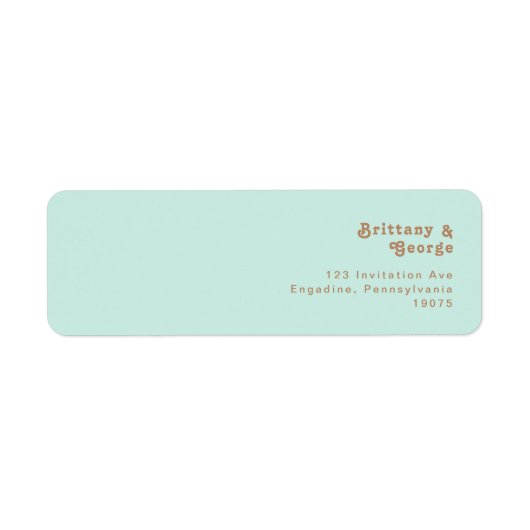 Retro Beach | Aqua Return Address Label (Voorkant)