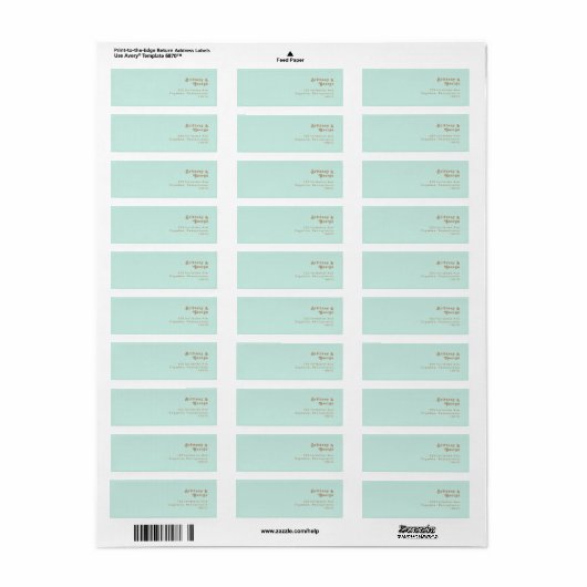 Retro Beach | Aqua Return Address Label (Full Sheet)