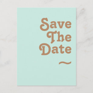 Retro Beach   Aqua Save the Date Briefkaart