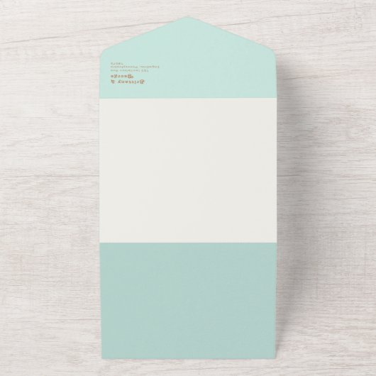 Retro Beach | Aqua Seal and Send All In One Uitnodiging (Buitenkant)