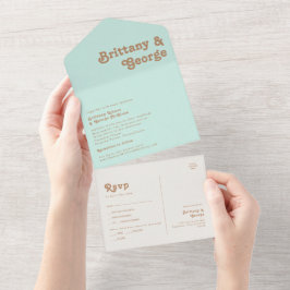 Retro Beach | Aqua Seal and Send All In One Uitnodiging