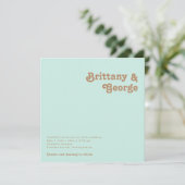 Retro Beach | Aqua Square Weddenschap Kaart (Staand voorkant)