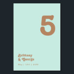 Retro Beach | Aqua-tabelnummer Kaart<br><div class="desc">Dit retro strand | Het nummer van de aqua-tafel is perfect voor je eenvoudige , kleurrijke tropische boho-zomerbruiloft. Het unieke bohemische middeleeuwse lettertype geeft dit ontwerp een klassiek, minimalistisch hippiebeeld. Stel dat je op zoek bent naar een design dat heldere, rustige oceaankleuren bevat voor je creatieve 70's strandbruiloft. In dat...</div>