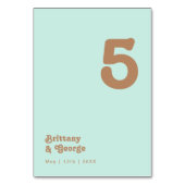 Retro Beach | Aqua-tabelnummer Kaart (Achterkant)