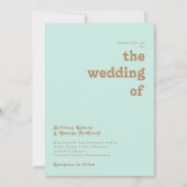 Retro Beach | Aqua the Wedding of Invitation Kaart (Voorkant)