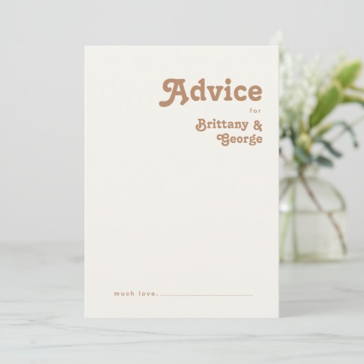 Retro Beach | Aqua Weddenschap Advieskaart (Staand voorkant)