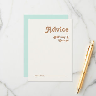 Retro Beach Aqua Weddenschap Advieskaart