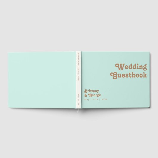Retro Beach | Aqua Wedding Guestbook Gastenboek (Volledig)