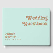 Retro Beach | Aqua Wedding Guestbook Gastenboek (Voorkant)