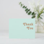 Retro Beach | Aqua Wedding Hartelijk dank Briefkaa Briefkaart (Staand voorkant)