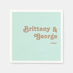 Retro Beach   Aqua Wedding Napkins Servet