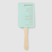 Retro Beach | Aqua Wedding Programme Hand Fan Handwaaier (Achterkant)