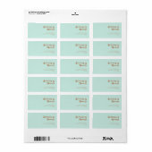Retro Beach | Aqua Wedding RSVP Return Address Etiket (Full Sheet)