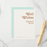 Retro Beach | Aqua Wedding Well Wish Card Advieskaart<br><div class="desc">Dit retro strand | De aqua bruiloft wenst een perfecte kaart voor je eenvoudige , kleurrijke tropische boho-zomerbruiloft. Het unieke bohemische middeleeuwse lettertype geeft dit ontwerp een klassiek, minimalistisch hippiebeeld. Stel dat je op zoek bent naar een design dat heldere, rustige oceaankleuren bevat voor je creatieve 70's strandbruiloft. In dat...</div>