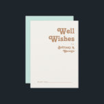 Retro Beach | Aqua Wedding Well Wish Card Advieskaart<br><div class="desc">Dit retro strand | De aqua bruiloft wenst een perfecte kaart voor je eenvoudige , kleurrijke tropische boho-zomerbruiloft. Het unieke bohemische middeleeuwse lettertype geeft dit ontwerp een klassiek, minimalistisch hippiebeeld. Stel dat je op zoek bent naar een design dat heldere, rustige oceaankleuren bevat voor je creatieve 70's strandbruiloft. In dat...</div>