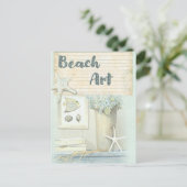 Retro Beach Art Destination Briefkaart (Staand voorkant)