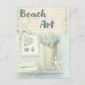 Retro Beach Art Destination Briefkaart (Voorkant)