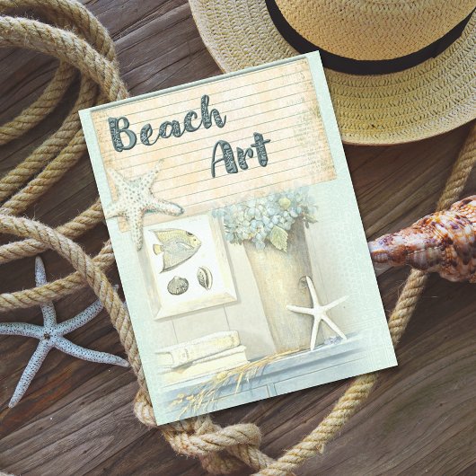 Retro Beach Art Destination Briefkaart