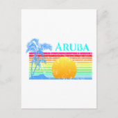 Retro Beach Aruba Sunset Briefkaart (Voorkant)