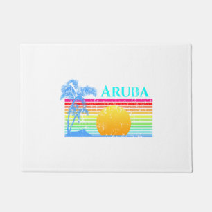 Retro Beach Aruba Sunset Deurmat