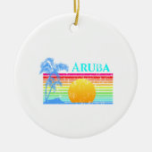 Retro Beach Aruba Sunset Keramisch Ornament (Voorkant)
