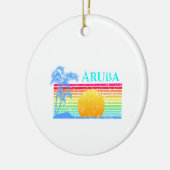 Retro Beach Aruba Sunset Keramisch Ornament (Links)