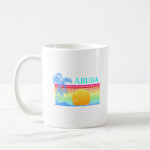 Retro Beach Aruba Sunset Koffiemok