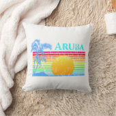 Retro Beach Aruba Sunset Kussen (Deken)